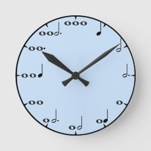 Horloge murale musicale bleue de mathématiques