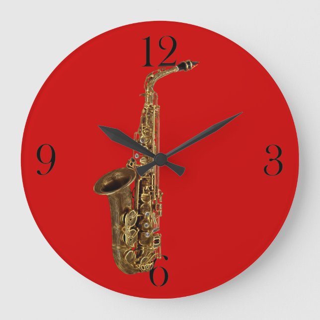 Horloge murale Musique-Orientée de saxophone (Recto)