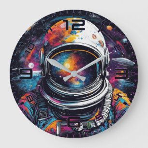 Horloge murale nébuleuse de l'astronaute voyageur 