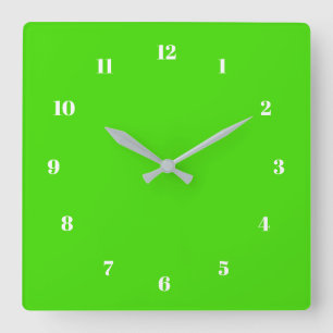 Horloge murale néon vert personnalisée avec chiffr