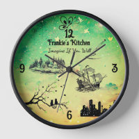 Horloge murale noire 'Imaginez Si'