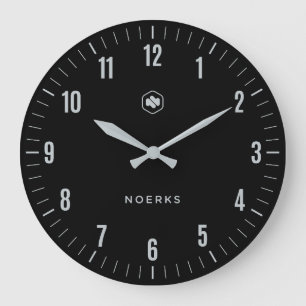 Horloge murale noire minimaliste