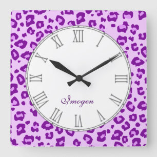 Horloge murale nommée pourpre de poster de animal