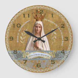Horloge murale Notre-Dame de Fatima Mère bénie