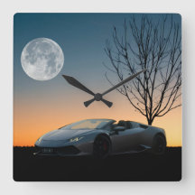 Horloge Murale Nuit de Lune Moderne | Voiture de L