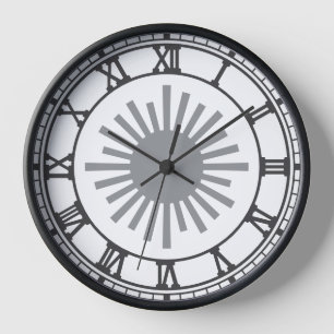 Horloge murale numérique classique - Noir & Blanc