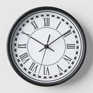 Horloge murale numérique classique ⏳ noir et blanc