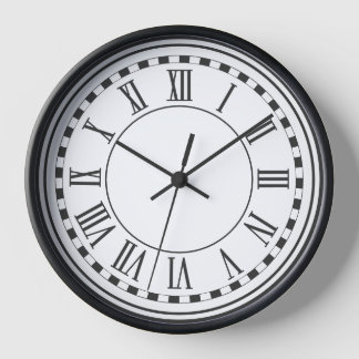 Horloge murale numérique classique ⏳ noir et blanc