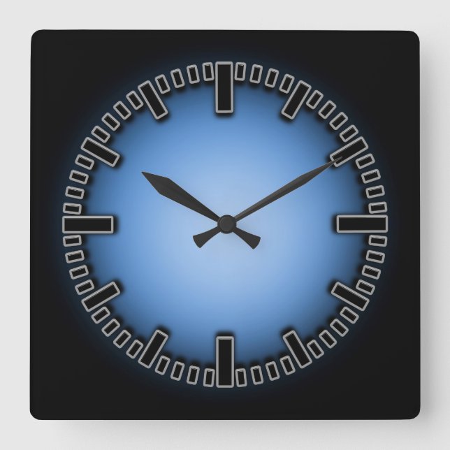 Horloge murale numérique sans numéro fondu bleu no (Recto)