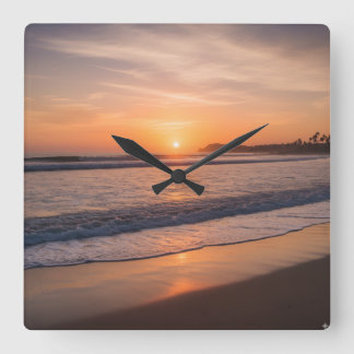 Horloge murale Ocean Sunset - Design côtier calme