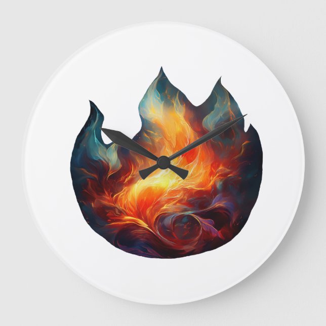 Horloge murale - Œuvre d'art Flammes (Recto)