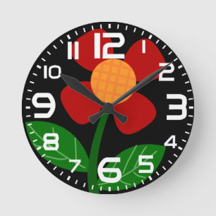 Horloge murale orange amusante et élégante