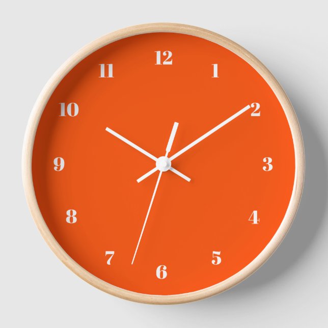 Horloge murale orange Couleurs et numéros personna (Recto)