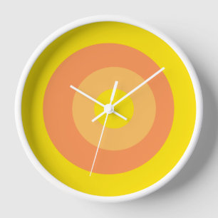Horloge murale orange jaune coloré