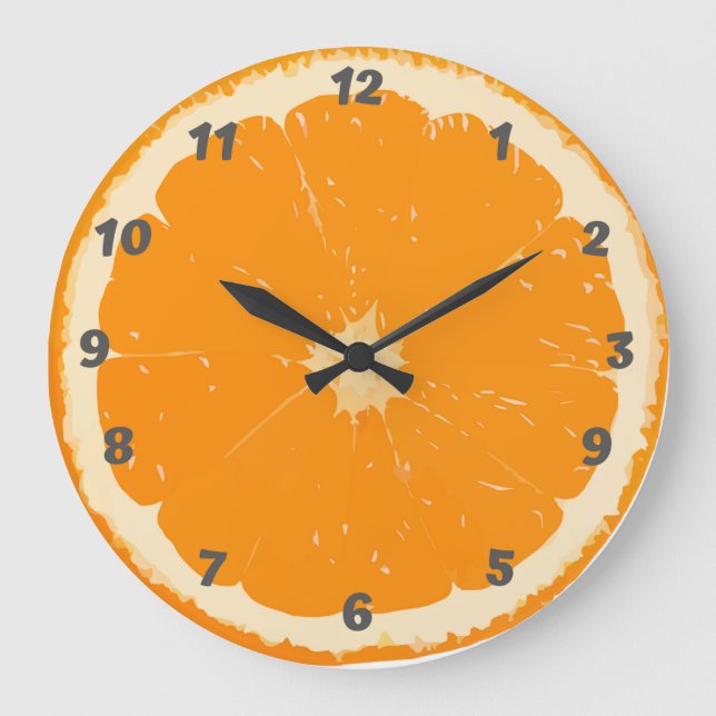 Horloge murale orange pour cuisine (Recto)