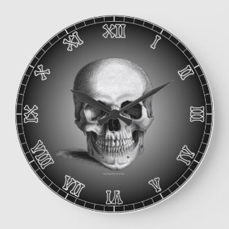 Horloge murale Os crâne Squelette Numéros Gothique