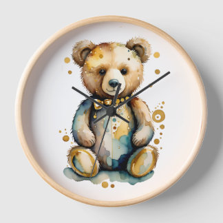 Horloge murale Ours or