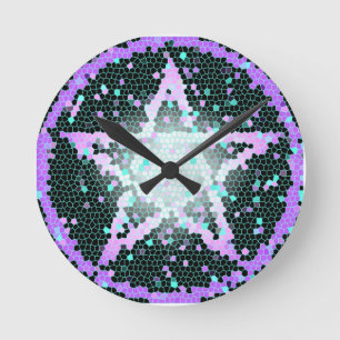 Horloge murale païenne de mosaïque en verre soui