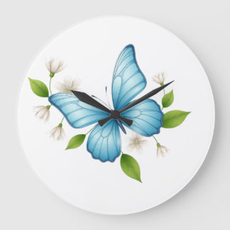 Horloge murale Papillon Bleu