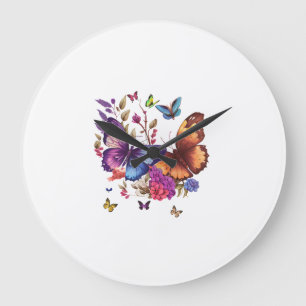 Horloge murale papillon élégant