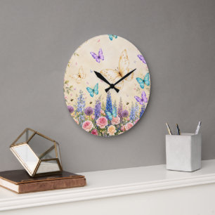 horloge murale papillon fleur horloge murale flora