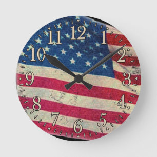 Horloge murale patriotique fière de drapeau des
