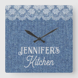 Horloge murale personnalisable Blue Jean