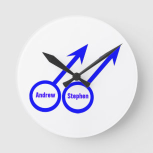 Horloge murale personnalisable d'amants gais
