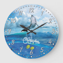 Horloge murale personnalisable dauphin