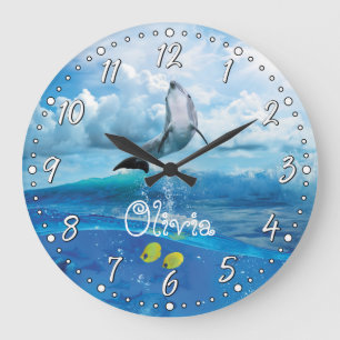 Horloge murale personnalisable dauphin