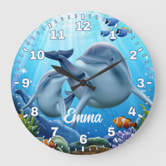 Horloge murale personnalisable dauphin