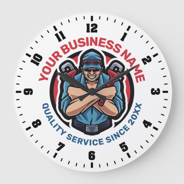 Horloge murale personnalisable en plombier (Recto)