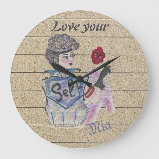🕰️ horloge murale personnalisée "Aimez votre moi" (Recto)