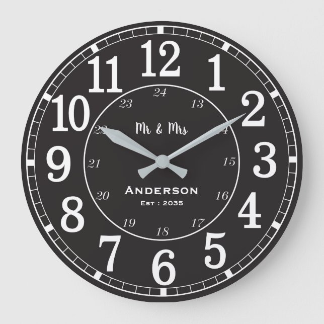 Horloge murale personnalisée au nom de famille M.  (Recto)