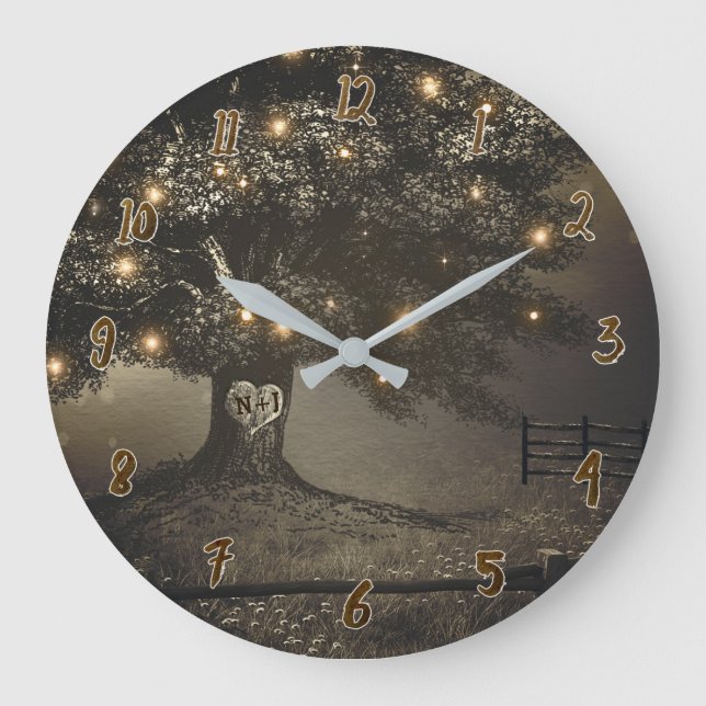 Horloge murale personnalisée avec arbre rustique é (Recto)