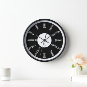 Horloge murale personnalisée avec les noms de lieu