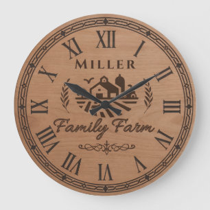 Horloge murale personnalisée avec nom de famille –