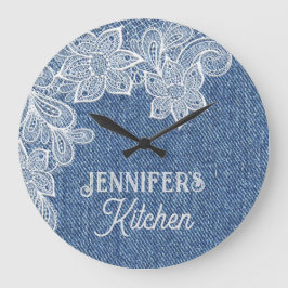 Horloge murale personnalisée Blue Jean Cuisine
