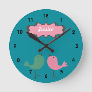 Horloge murale personnalisée d'assez deux oiseaux