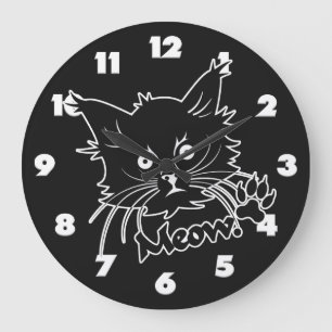 Horloge murale personnalisée de Black Cat