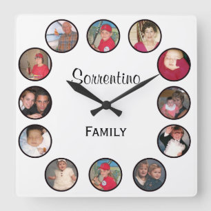 Horloge murale personnalisée de carré de photo