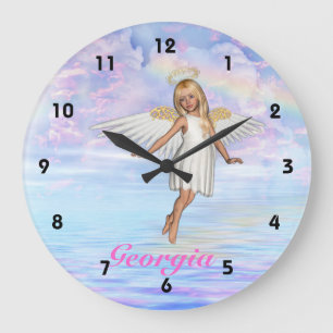 Horloge murale personnalisée de ciel d'ange -