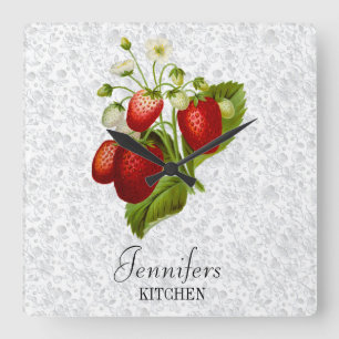 Horloge murale personnalisée de la fraise