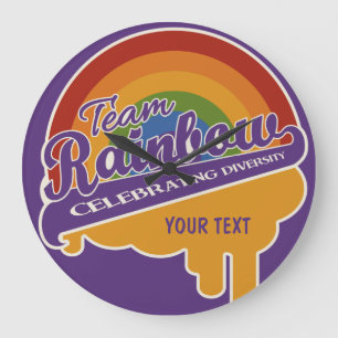 Horloge murale personnalisée de l'équipe Rainbow