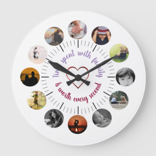 Horloge murale Personnalisée De Photo Familiale Av