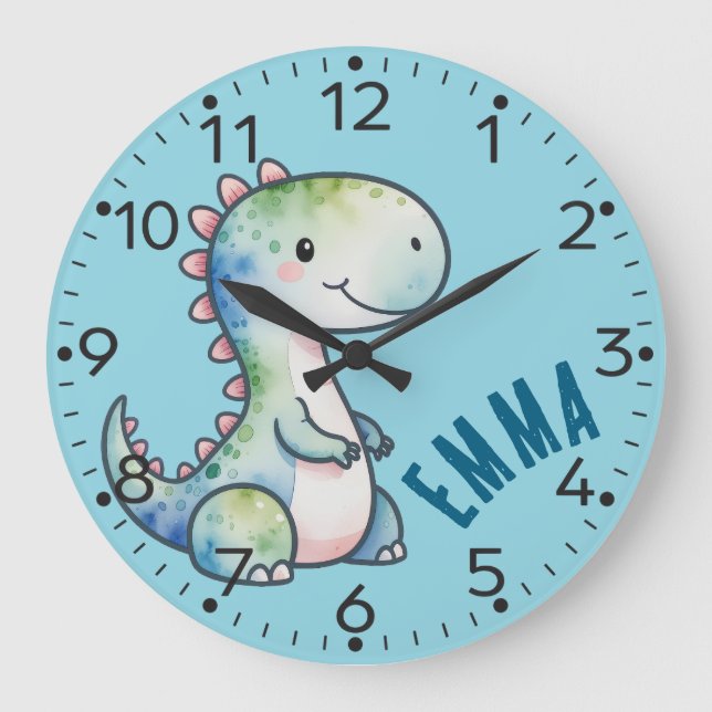 Horloge murale personnalisée Dino-Velociraptor (Recto)
