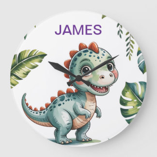 Horloge murale personnalisée Dinosaure - Mignonne 