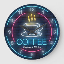 Horloge murale personnalisée Faux Neon