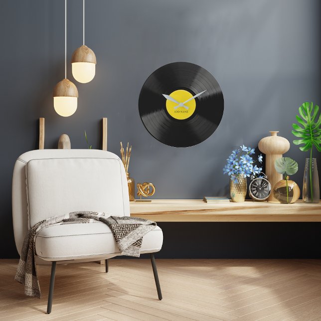 Horloge murale personnalisée LP Vinyl Record (Personalized Vinyl Record Design Clock)