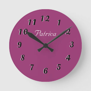 Horloge murale personnalisée mure violet et blanch